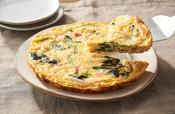 ほうれん草とベーコンの和風キッシュ風