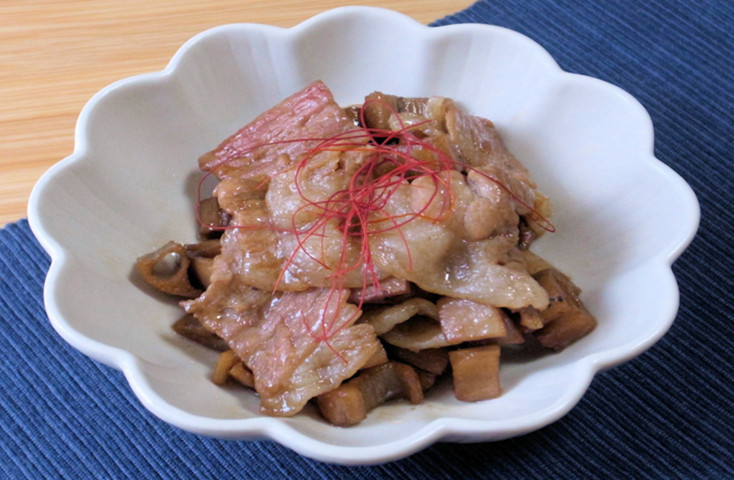 豚肉とれんこんの甘辛煮