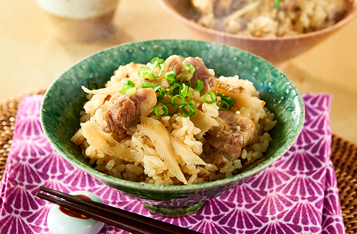 ポン酢でさっぱり炊き込みご飯